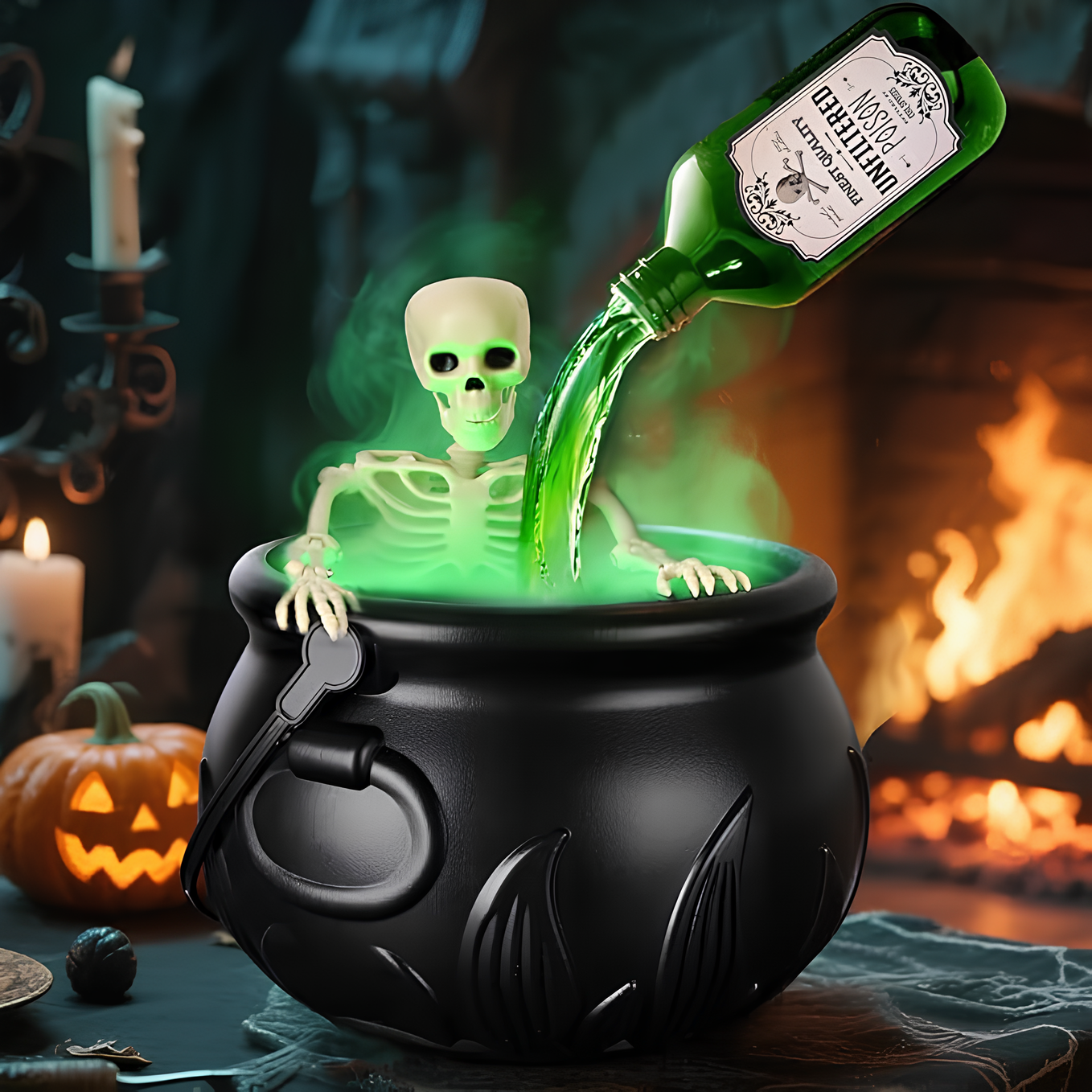 Floating potion bottle with Skeleton